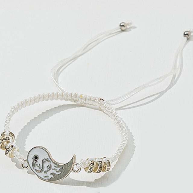 Dragon totem matching heart couple bracelet