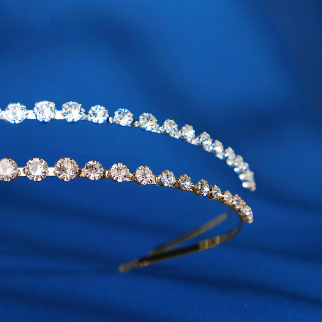 Elegant cubic zircon dainty headband set