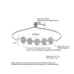 Delicate drop cubic zircon copper slide bracelet