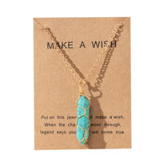 Occident fashion natural crystal pendant necklace
