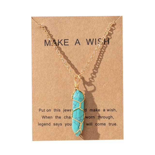 Occident fashion natural crystal pendant necklace
