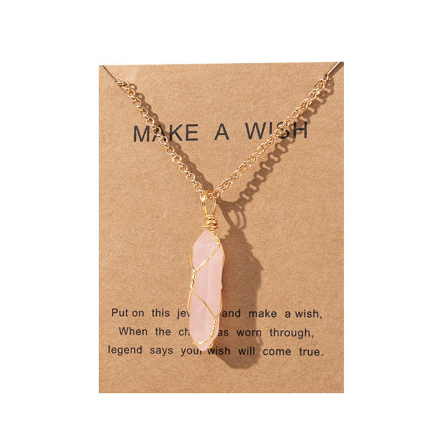 Occident fashion natural crystal pendant necklace