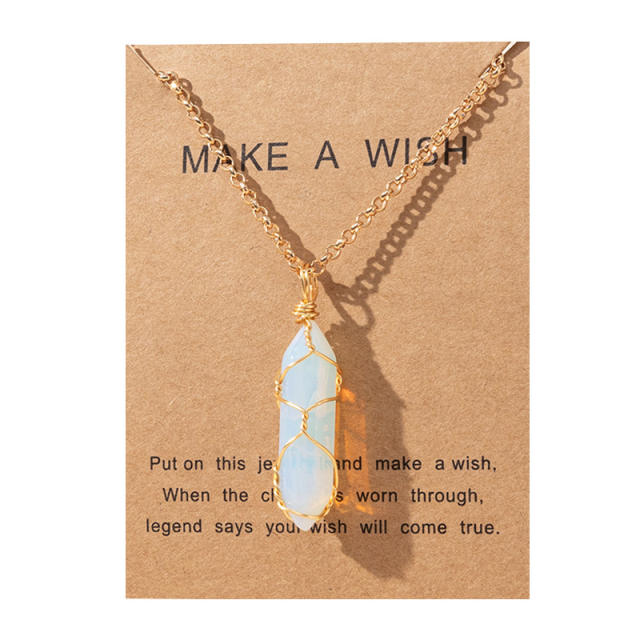 Occident fashion natural crystal pendant necklace