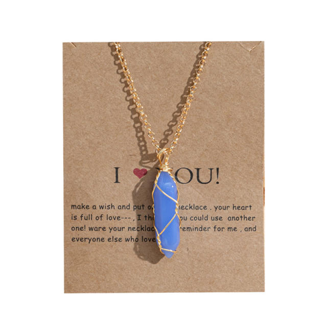 Occident fashion natural crystal pendant necklace