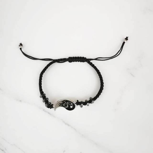 Dragon totem matching heart couple bracelet