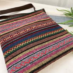 Casual national trend canvas crossbody bag