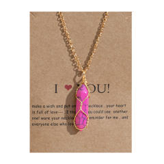 Occident fashion natural crystal pendant necklace