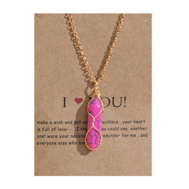 Occident fashion natural crystal pendant necklace