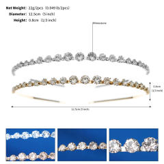 Elegant cubic zircon dainty headband set