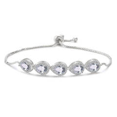 Delicate drop cubic zircon copper slide bracelet