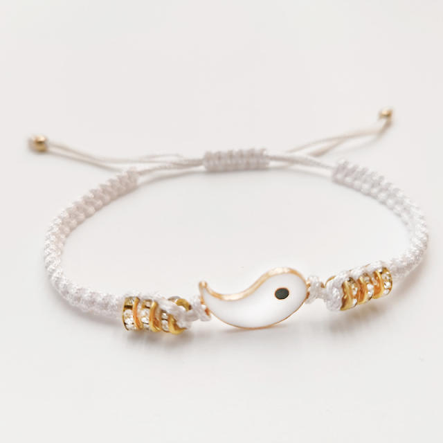 Hot sale enamel taichi matching couple bracelet