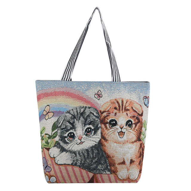 Korean fashion sweet cat canvas tote bag shopping bag