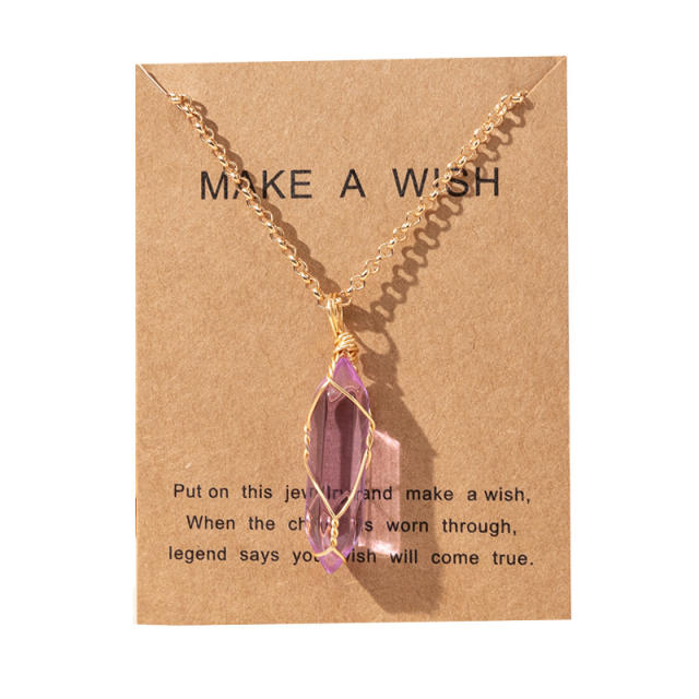 Occident fashion natural crystal pendant necklace