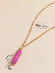 Occident fashion natural crystal pendant necklace
