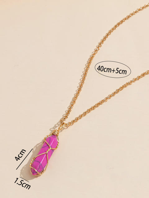 Occident fashion natural crystal pendant necklace