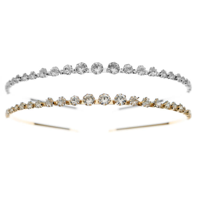 Elegant cubic zircon dainty headband set