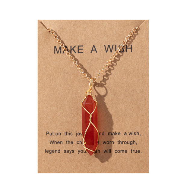 Occident fashion natural crystal pendant necklace