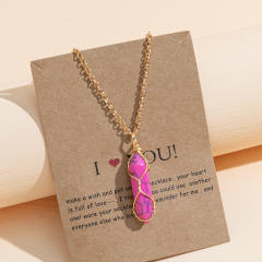 Occident fashion natural crystal pendant necklace
