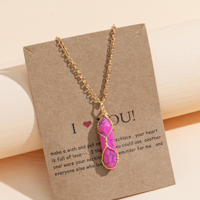 Occident fashion natural crystal pendant necklace