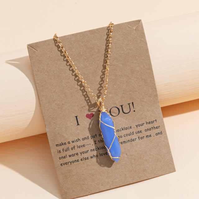 Occident fashion natural crystal pendant necklace