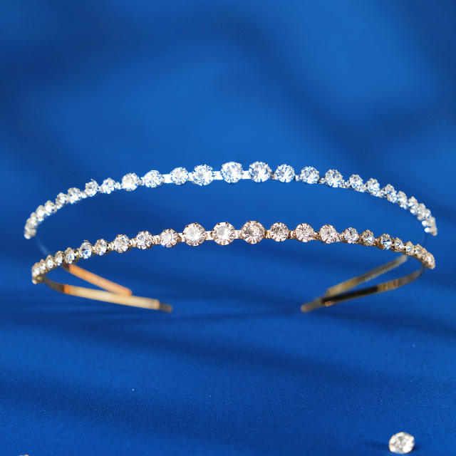 Elegant cubic zircon dainty headband set