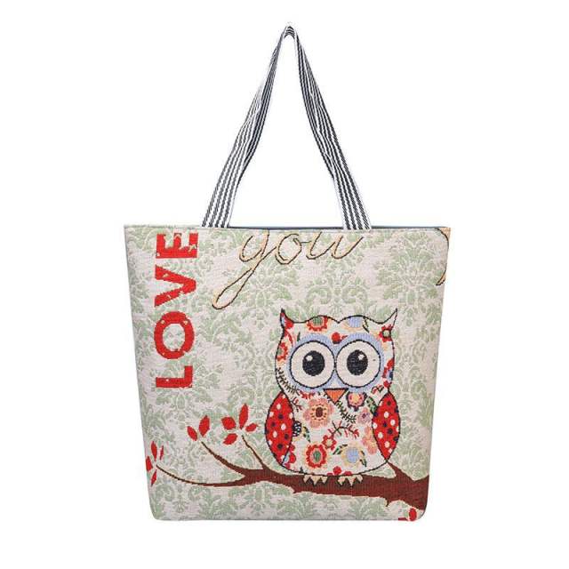 National trend color painting animal design canvas tote bag