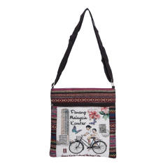 Casual national trend canvas crossbody bag