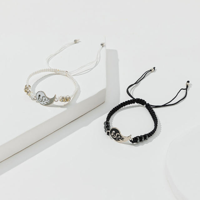 Dragon totem matching heart couple bracelet