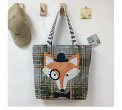 National trend canvas large capacity tote bag shopping bag