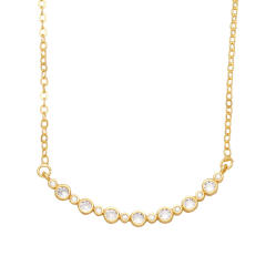 Concise color cubic zircon copper dainty necklace