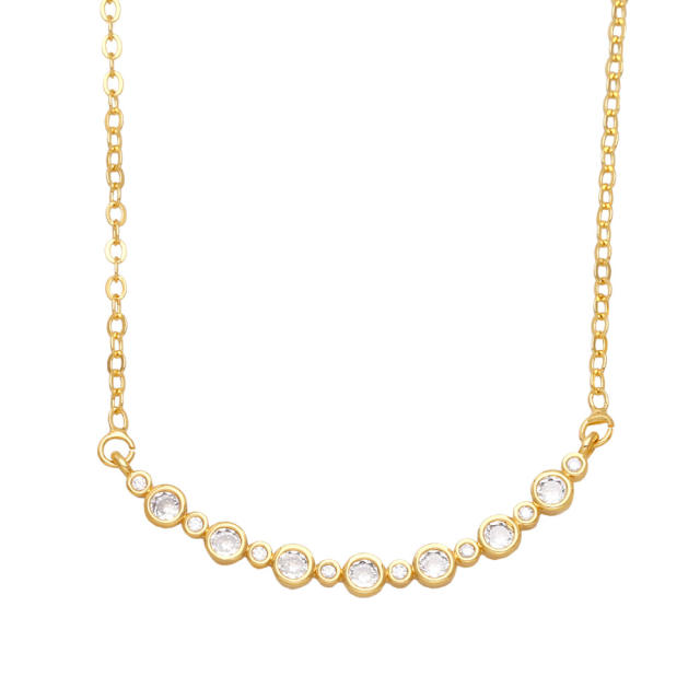 Concise color cubic zircon copper dainty necklace