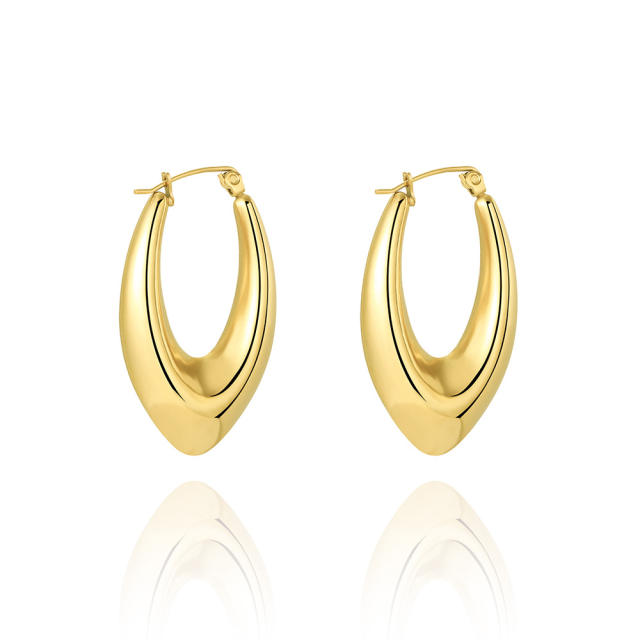 18K gold plated chunky stainless steel earrings