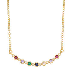 Concise color cubic zircon copper dainty necklace