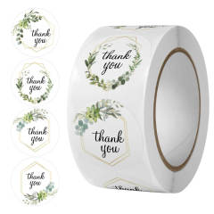 Spring green color birthday wedding thanks you stickers 500pcs