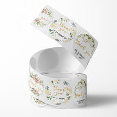 Rose flower thank you stickers 500pcs