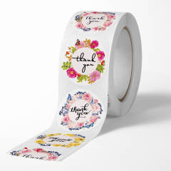 Spring colorful flower thank you stickers 500pcs