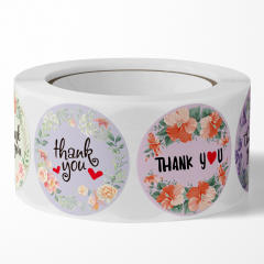 Flower vine thank you wedding stickers 500pcs