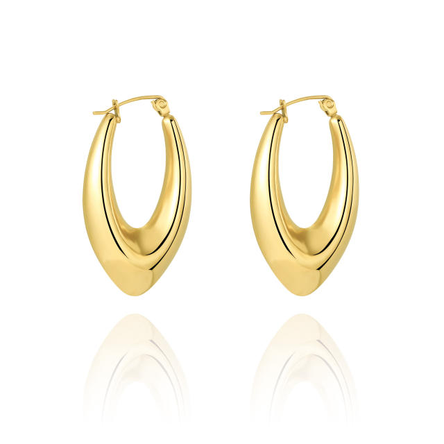 18K gold plated chunky stainless steel earrings