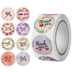 Flower vine thank you wedding stickers 500pcs