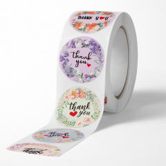 Flower vine thank you wedding stickers 500pcs
