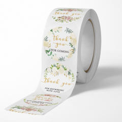 Rose flower thank you stickers 500pcs