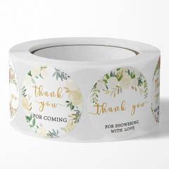 Rose flower thank you stickers 500pcs