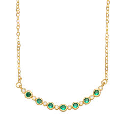 Concise color cubic zircon copper dainty necklace