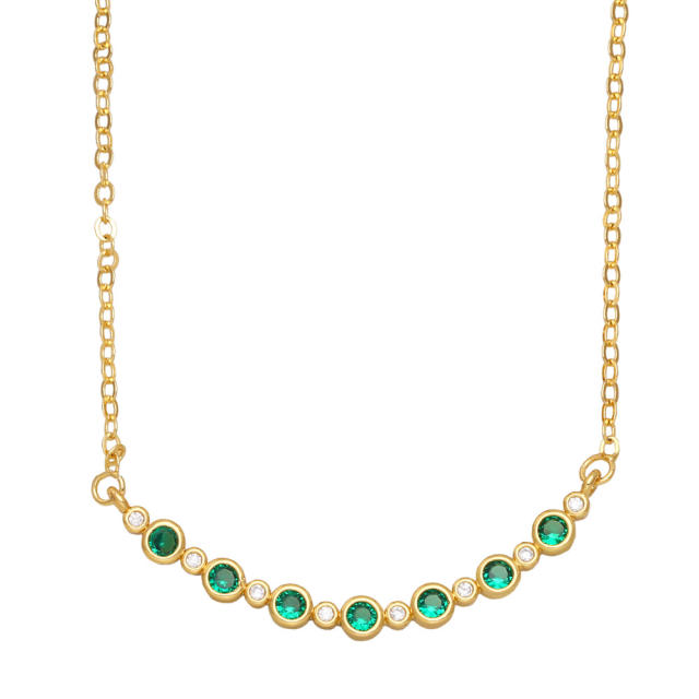 Concise color cubic zircon copper dainty necklace