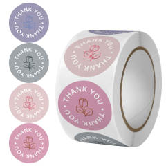 INS trend rose flower pattern thank you stickers 500pcs