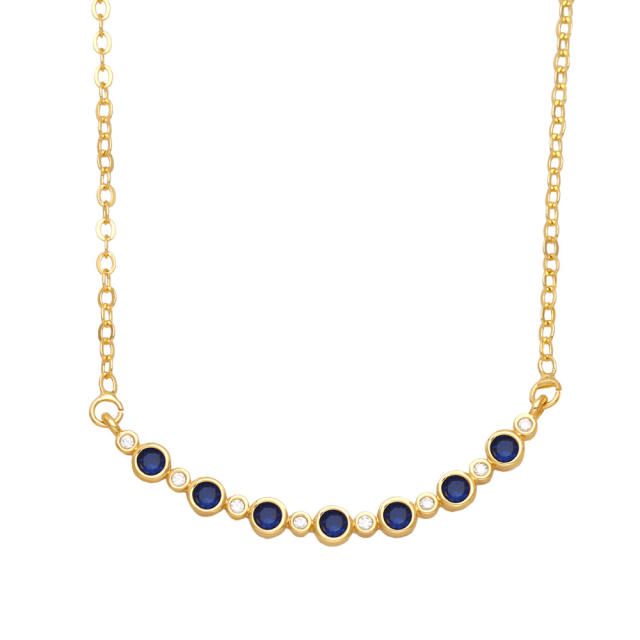 Concise color cubic zircon copper dainty necklace