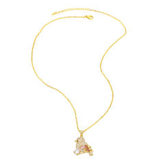 Luxury pave setting cubic zircon copper necklace