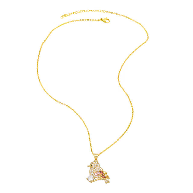 Luxury pave setting cubic zircon copper necklace