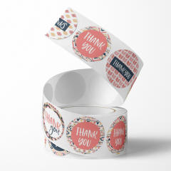 8 different design thank you stickers 500pcs