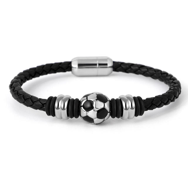 Occident fashion football leather bracelet for men
